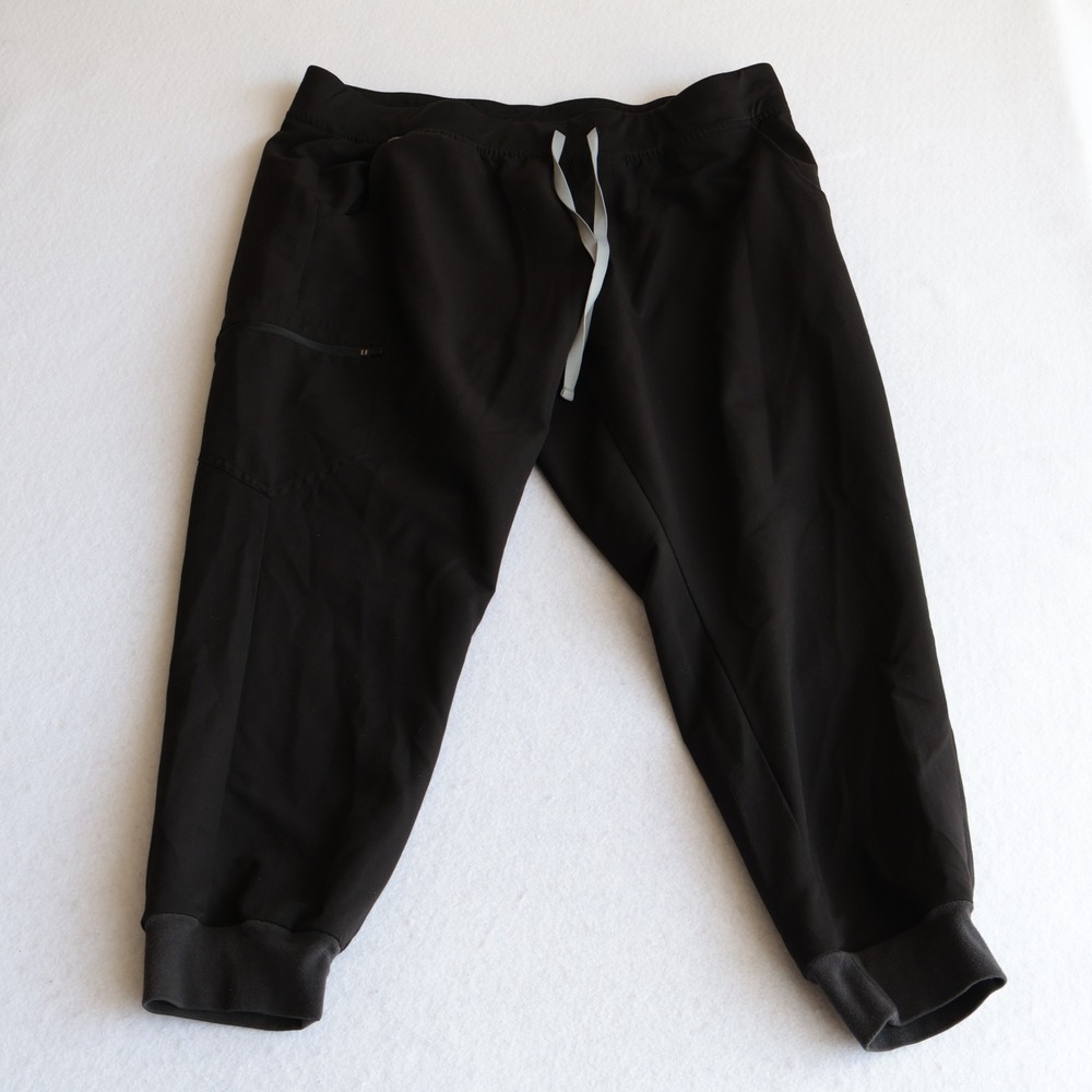 FIGS Zamora Jogger Scrub Pants Women's Size XXL Black Technical Collection